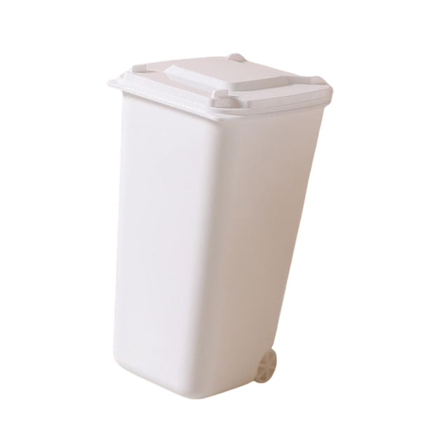 Contenedor de basura de escritorio, cubo de basura multifuncional para el hogar, caja de almacenamiento, cubo de basura para dormitorio, encimera, Blanco