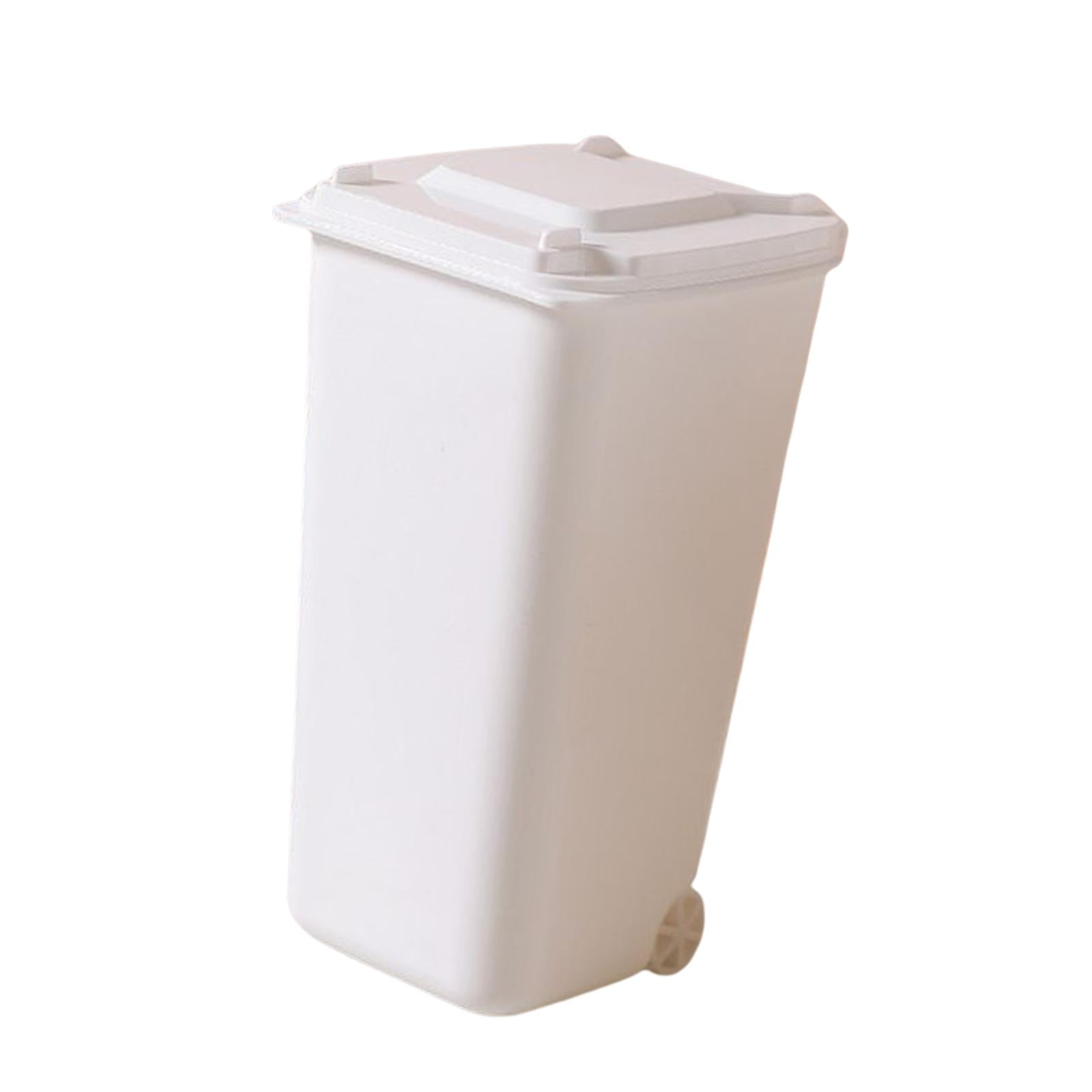 Magideal - Contenedor De Basura De Escritorio, Cubo De Basura Multifuncional Para El Hogar, Caja De Almacenamiento, Cubo De Basura Para Dormitorio, Encimera, Blanco