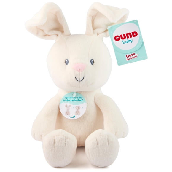 Peluche GUND Baby Peek-a-Boo Flora Bunny para bebés mayores de 0 años, color crema