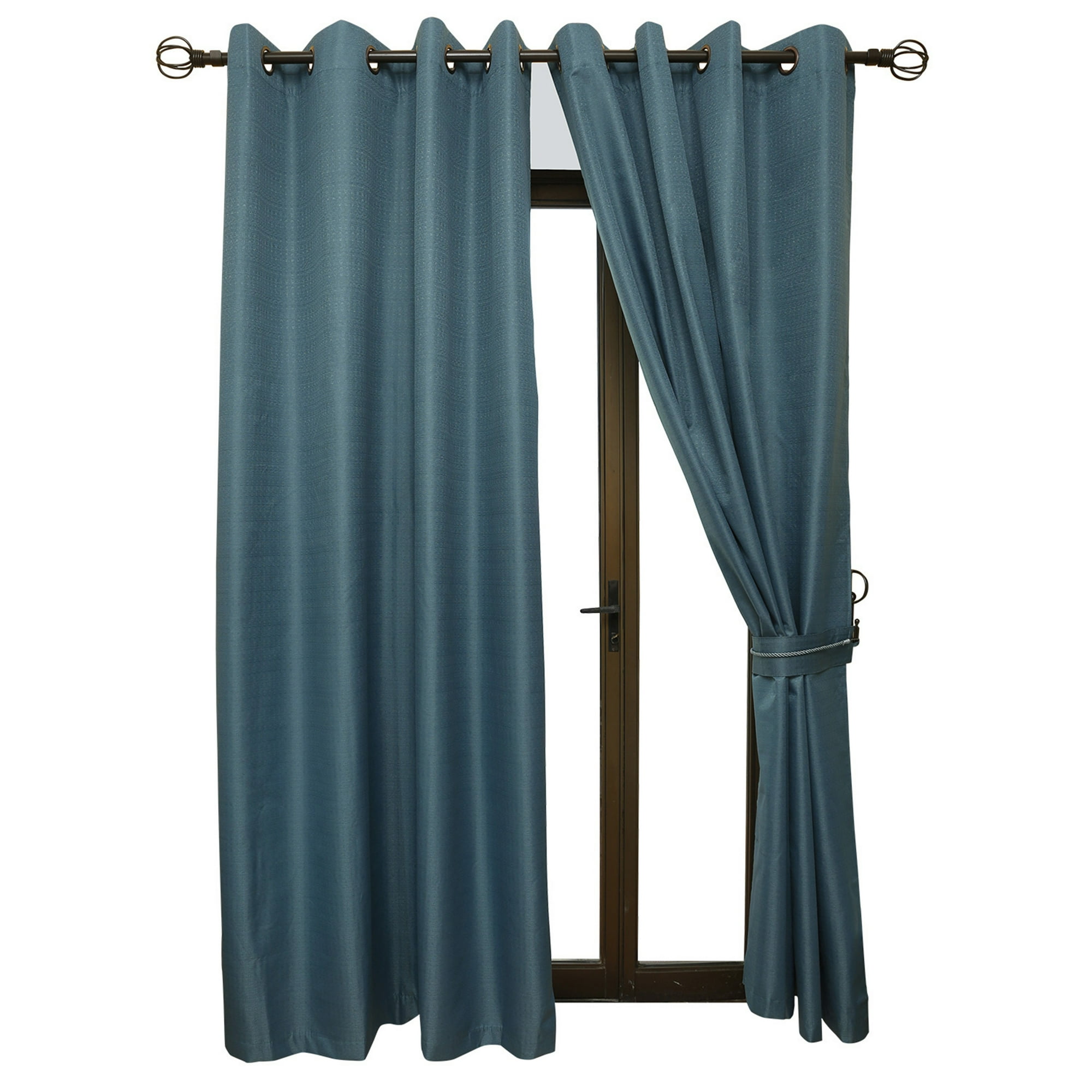 Mallorca - Set De Cortinas Blackout Con Argollas 6 Piezas Petróleo