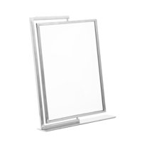 Ioensy - Soporte Para Cartel, Mesa De Pie, Soporte Para Letrero Para Etiqueta De Tienda, Hogar, Sala De Estar, Plateado