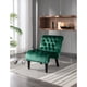 thumbnail image 1 of COOLMORE Modern Velvet Armless Accent Living Room Chair / Leisure Chair,Upholstered Fabric Button Comfortable Chair with Wooden Legs for Bedroom, Living Room, Office (Green Velvet), 1 of 3