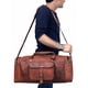 thumbnail image 4 of Bolso de viaje de cuero genuino para viajes durante la noche, marrón, 4 of 9