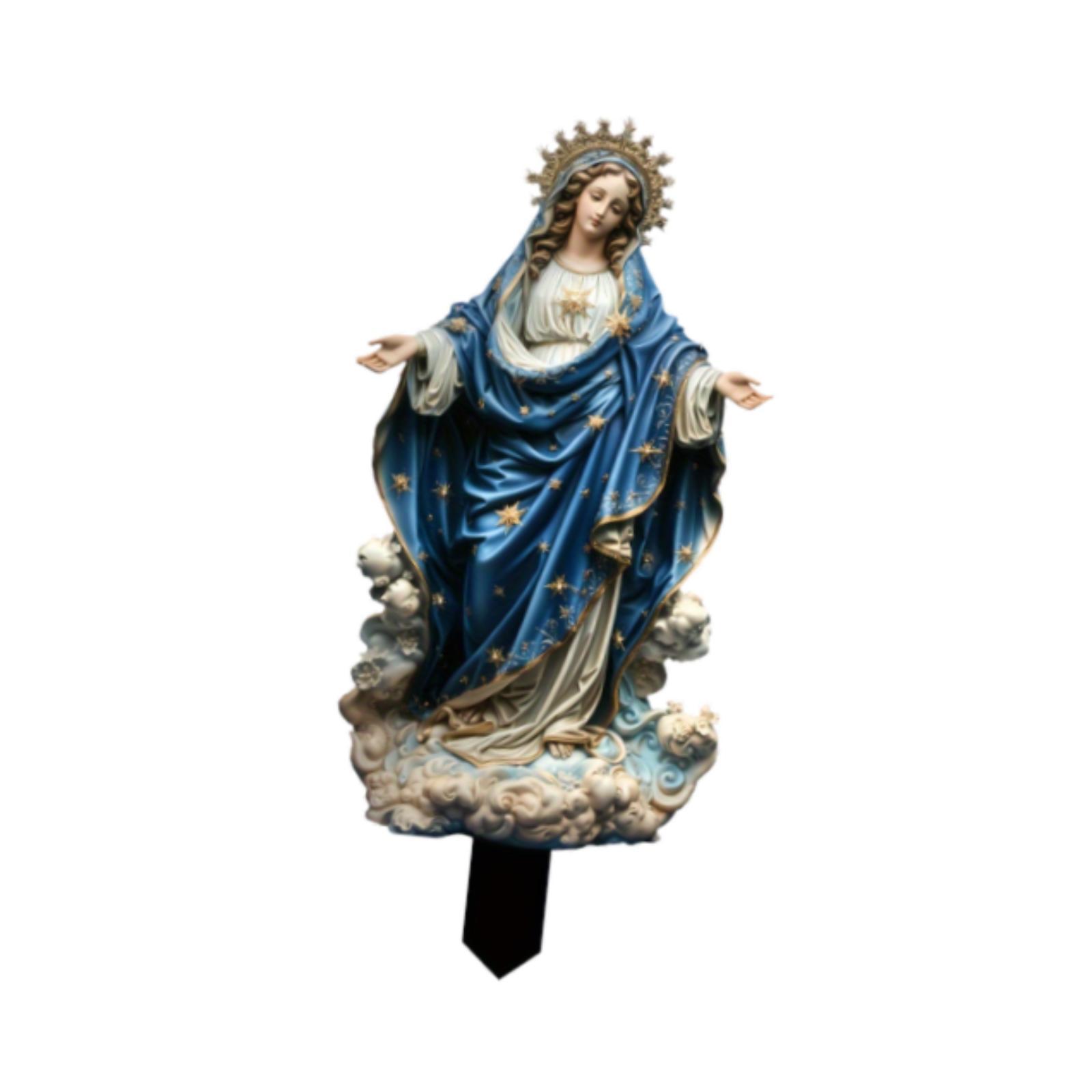 Magideal - Estatua De La Santísima María, Figura De Acrílico Para Decoración De Macetas, Letrero De Jardín Diy, Adorno Paisajístico Para Macetas, Casa De Muñecas