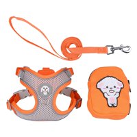 Magideal - Conjunto De Arnés Y Correa Arnés Acolchado De Primavera Y Verano Suministros De Cuello De Chaleco Suave Transpirable Para Controlar Fácilmen Naranja Medio