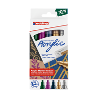 Marcadores Acrílicos Edding 5100 Set 5 Colores Festivos