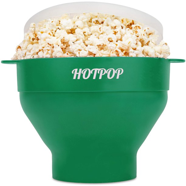 Máquina para hacer palomitas de maíz HOTPOP para microondas, silicona, color verde oliva