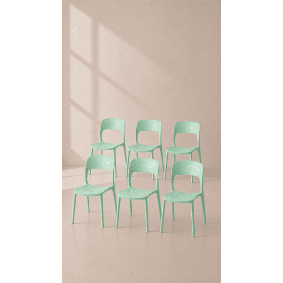Pack de 6 Sillas Kentucky de Terraza Exterior o Comedor - Menta