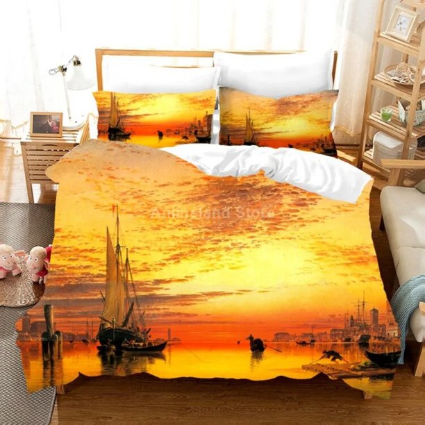 Oil Painting Van Gogh Star Sky Bedding Set Queen King Size Bedroom Decor Quilt Cover Pillowcase Duvet Cover Home TextileBed Sheets