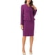 thumbnail image 1 of INSPIRE CHIC Traje de Mujer Conjunto de Traje de Maestra para Regreso a Clases Conjuntos de Negocios Blazer Peplum sin Cuello Formal Falda Lápiz Traje de 2 Piezas S Púrpura Oscuro, 1 of 6