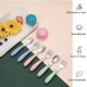 thumbnail image 3 of Juego de 12 cubiertos para niños pequeños con mango redondo, aptos para que los niños coman solos. Incluye 6 tenedores seguros y 6 cucharas soperas (rosa, azul y verde)., 3 of 7