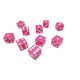 thumbnail image 3 of Juego de 10 dados de juego Hobby Monsters de 16 mm, rosas con pepitas blancas, 3 of 5