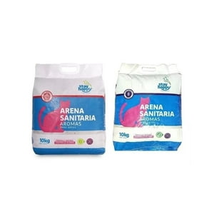 Stay Happy - Arena Aglutinante P Gatos 10 Kg Control Olores (2 Sacos)