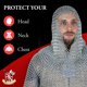 thumbnail image 2 of Réplicas de armadura de armería con forma de cofia Chainmail, réplicas de acero inoxidable medieval, 2 of 6