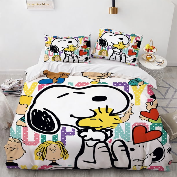 Snoopy Cartoon Bed Set,3D Printing Bedding Set,For Kids Adult Girls Boys Bed Sheets