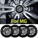 thumbnail image 3 of Set x4 Tapa centro de llanta MG negra con letra plata 56MM, 3 of 3