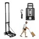thumbnail image 1 of Carretilla plegable VEVOR de 50 kg de capacidad de carga con 2 ruedas, color negro, 1 of 9