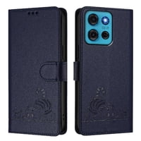 Funda Tipo Cartera Foxdock Para Motorola Moto G75 Con Soporte, Ranuras, Rfid, Diseño De Gato