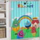 thumbnail image 5 of Los Kiboomers-theme 4-Piece Shower Curtain Set with Rugs, Waterproof Bathroom Decor Set Includes Bath Mat, U-Shaped Rug, Toilet Lid Cover and Curtain with Hooks, 5 of 6