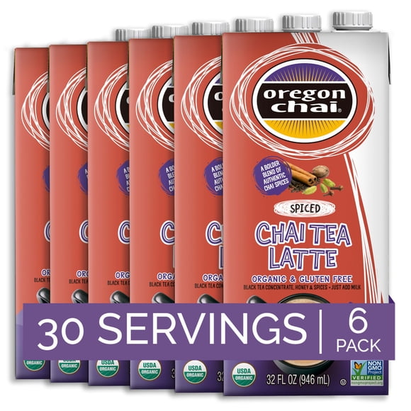 Concentrado de chai Oregon Chai, con especias orgánicas, 946 ml (paquete de 6)
