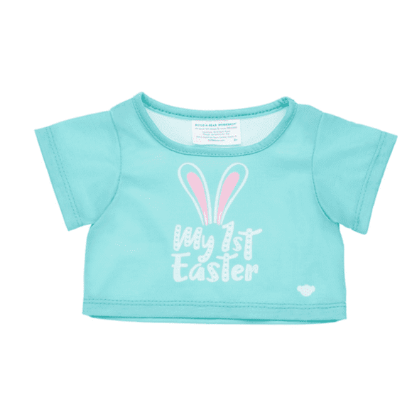 Polera Build A Bear clásica My 1st Easter celeste