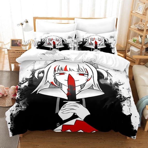Gawr Gura Reflect Fanart Bedding Set Bed Set Aldult Kid Bedroom Duvetcover Sets Kawaii