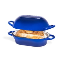 Oven Dutch Oven Nuovva - Olla Para Pan (Hierro Fundido Esmaltado, 24 Cm), Color Azul
