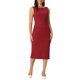 thumbnail image 2 of INSPIRE CHIC Vestido formal midi sin mangas con cuello barco para mujer, atuendo de maestra para el regreso a clases, rojo XL, 2 of 5