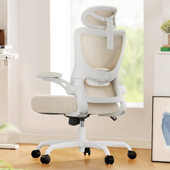 Silla De Oficina Ergonómica Con Respaldo Alto De Malla Blanca