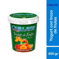 Yoghurt Batido Con Trozos De Fruta Durazno Pote 800 G Quillayes
