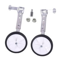 Ioensy - 1 Par De Ruedas De Entrenamiento Para Bicicleta Infantil, Estabilizadores Ajustables Para Ciclismo, Color Plateado