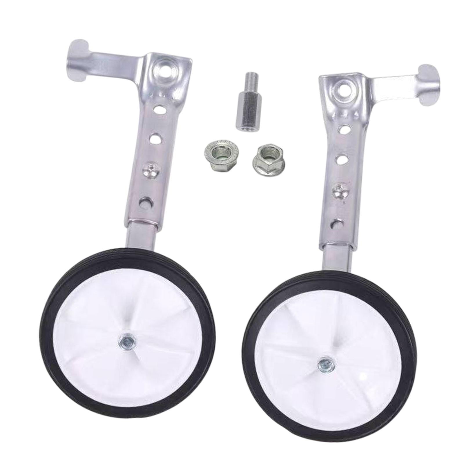 Ioensy - 1 Par De Ruedas De Entrenamiento Para Bicicleta Infantil, Estabilizadores Ajustables Para Ciclismo, Color Plateado