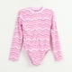 thumbnail image 1 of Traje de baño entero Niña Rosado Rayas Estampado Barbie, 1 of 4