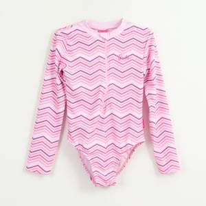 Traje De Baño Entero Niña Rosado Rayas Estampado Barbie