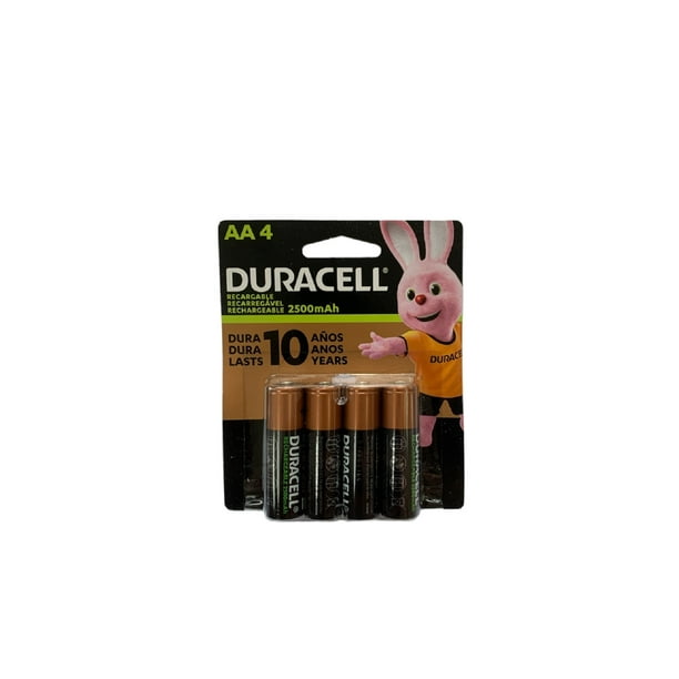 Pila Recargable Duracell Tamaño AA 4 Unidades 2500 Mah