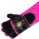 thumbnail image 3 of Guantes de piel para soldadura/barbacoa, piel americana, 40 cm, 500 °C, rosa y negro, 3 of 7