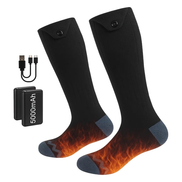 Calcetines térmicos Poouthym, recargables, 5000 mAh, 4 ajustes de calor
