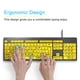thumbnail image 5 of Teclado de ordenador BOOGIIO Large Print con cable USB amarillo+negro, 5 of 9