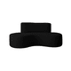 thumbnail image 1 of Sofá Curvo Moderno 3 Cuerpos Eco Cuero Negro, 1 of 2