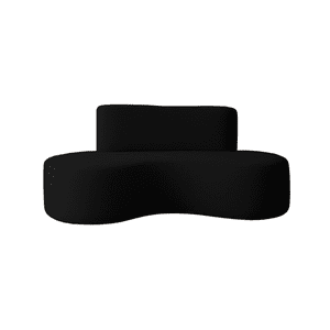 Mueblart - Sofá Curvo Moderno 3 Cuerpos Eco Cuero Negro