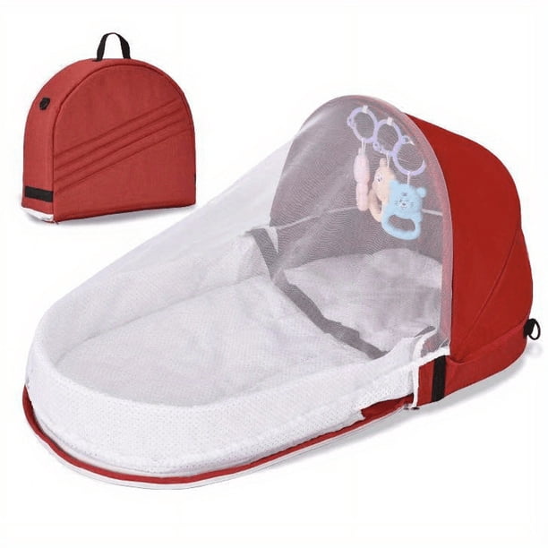 Baby Portable Crib Lounge Chair, Baby Travel Cot, Indoor And Outdoor Foldable Carry Cot , For 0-18 Months Baby