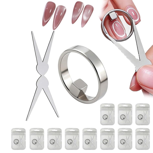 Imán anillo uñas herramienta esmalte gel ojo gato manicura bricolaje efecto salón imán fuerte
