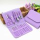 thumbnail image 3 of Namzi Juego de Cortaúñas, 1 Juego de 16 Herramientas de Cuidado de Uñas de Acero Inoxidable, Emparejado con Empaque de Cuero, Adecuado para Uñas Gruesas, Morado, 3 of 4