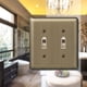 thumbnail image 2 of Placa de pared Amerelle Devon con 2 palancas de acero cepillado, paquete de 1 unidad, 2 of 4