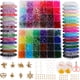 thumbnail image 1 of Kit De Fabricación De Pulseras Con Cuentas De Vidrio 1300 Unidades 8 Mm 48 Colores, 1 of 6
