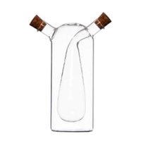 Magideal - Botella De Vidrio Para Aceite Y Vinagre, Recipiente Para Aceite, Recipiente Para Cocinar En La Cocina, Botella De Vinagrera Transparente, Dispensador Estilo A