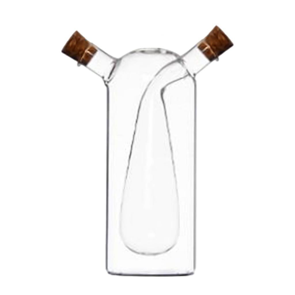 Magideal - Botella De Vidrio Para Aceite Y Vinagre, Recipiente Para Aceite, Recipiente Para Cocinar En La Cocina, Botella De Vinagrera Transparente, Dispensador Estilo A