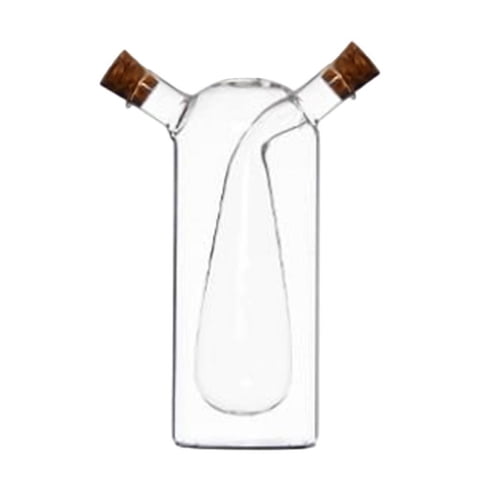 Magideal - Botella De Vidrio Para Aceite Y Vinagre, Recipiente Para Aceite, Recipiente Para Cocinar En La Cocina, Botella De Vinagrera Transparente, Dispensador Estilo A