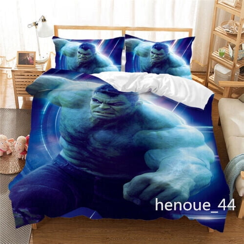 Superhero Hulk Duvet Quilt Cover Bedding Set with Pillow Cases 3-Piece Bedding Set (1 Duvet Cover + 2 Pillow Shams)