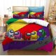 thumbnail image 2 of Cute Cartoon Trust No One Lettering Quilt Duvet Cover Set Bed Linen3-Piece Bedding Set, 2 of 5